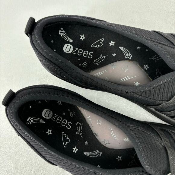 Bzees Niche Slip On Loafer Women's Size 6.5 Black Stretch Comfort Shoe Washable - Picture 5 of 9